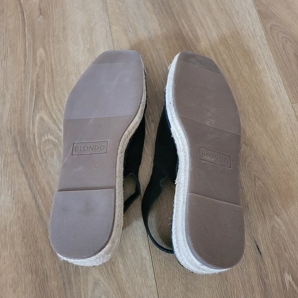 Blondo Hiliani Black‎ Espadrille Slingback Flats NWOT